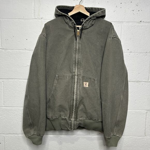 Carhartt Other - Y2K Carhartt Hooded Thermal Jacket “Sage Green” J160 SAG